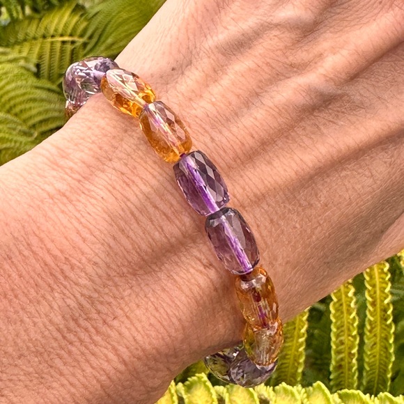 Hand Crafted Jewelry - 279A. Fine Ametrine GemStone BUCKET shape Bracelet